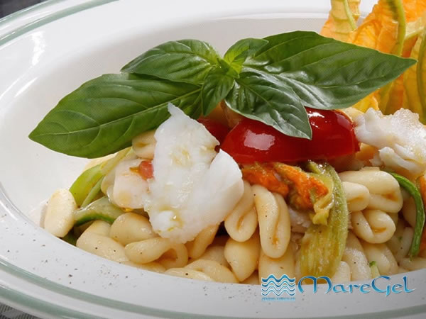 Cavatelli con Nasello e zucchine in fiore