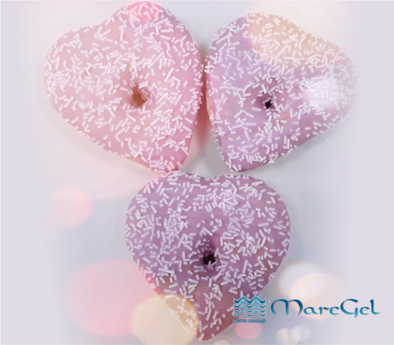 Donuts a forma di cuore in vendita presso Maregel centro surgelati Palermo